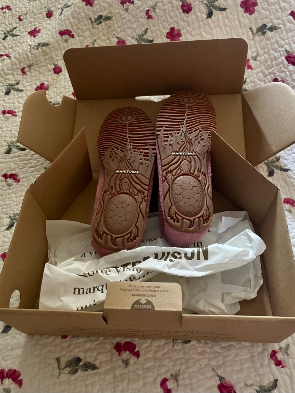Manitobah Women's Moccasin Slip-On in Dusty Rose
